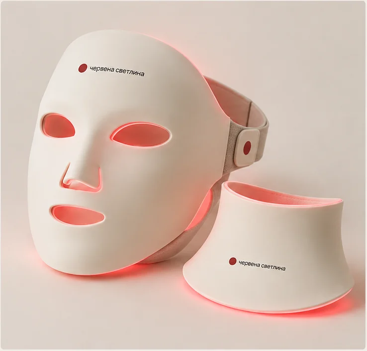 LED маска за лице и врат — изглед 1
